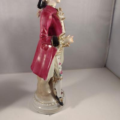 Pair of Hand Painted Victorian Style Porcelain Statues- Man and Woman