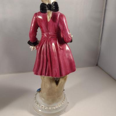 Pair of Hand Painted Victorian Style Porcelain Statues- Man and Woman