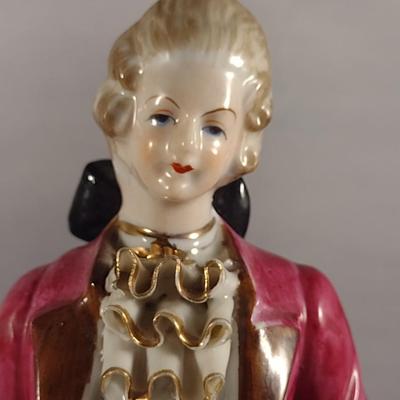 Pair of Hand Painted Victorian Style Porcelain Statues- Man and Woman