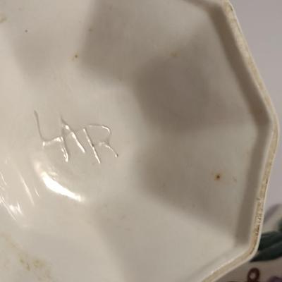 Hand Made and Painted Ceramic Statues- Head Design and Grape and Leaves Design Box with Lid