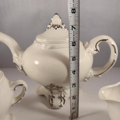 Hand Made Ceramic Tea/Coffee Set- Pot, Covered Sugar Bowl, and Creamer