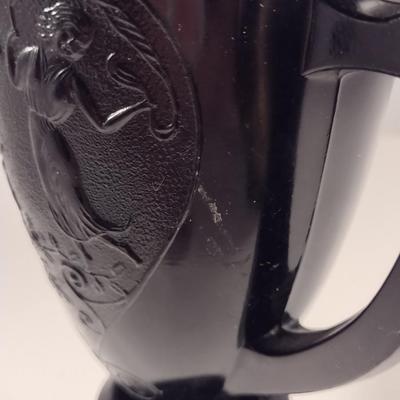 Black Amethyst Glass Greek Trophy Vase Dancing Nymphs- A.S.F. Zelle