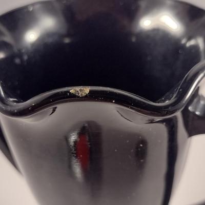 Black Amethyst Glass Greek Trophy Vase Dancing Nymphs- A.S.F. Zelle