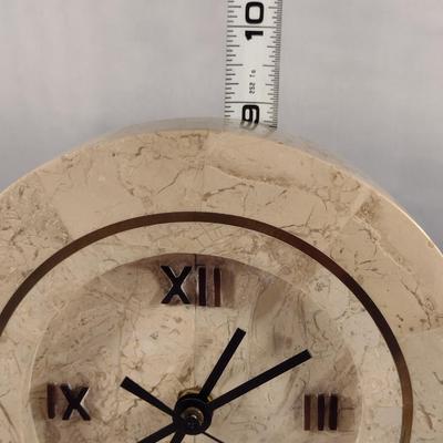 Vintage Renoir Design Heavy Marble Stone Table Top/Mantle Clock- Battery Operated