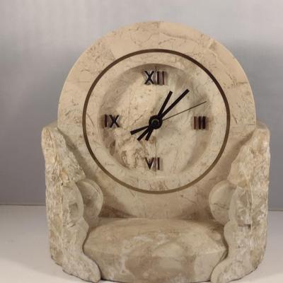 Vintage Renoir Design Heavy Marble Stone Table Top/Mantle Clock- Battery Operated