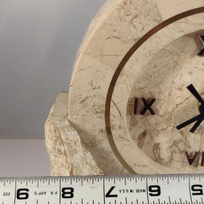 Vintage Renoir Design Heavy Marble Stone Table Top/Mantle Clock- Battery Operated