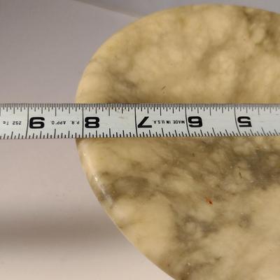 Collection of Multi-Colored Stone 'Eggs' with Marble Pedestal Bowl