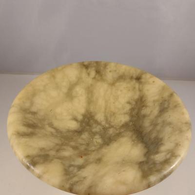 Collection of Multi-Colored Stone 'Eggs' with Marble Pedestal Bowl