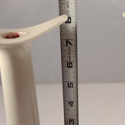 Porcelain Candle Stick Holders with Wooden Bases