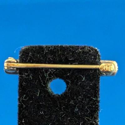 Antique late Victorian Krementz 14K bar pin Lingerie Friendship Forget-me-not enamel work
