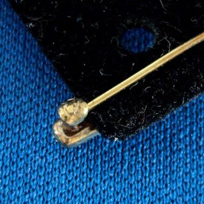 Antique late Victorian Krementz 14K bar pin Lingerie Friendship Forget-me-not enamel work
