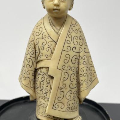 20th C. CHINESE/ JAPANESE MAN CARVED FAUX IVORITE FIGURINE