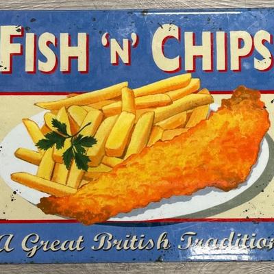 Fish 'n' Chips - A Great British Tradition Advertising Sign