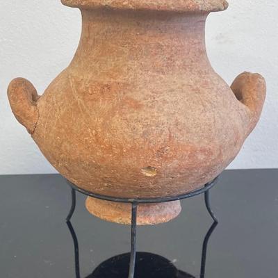 Antique after Biblical handmade red ware amphora shaped jar