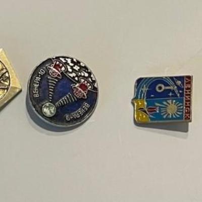 10 Soviet USSR Russian Space Astronautics pins