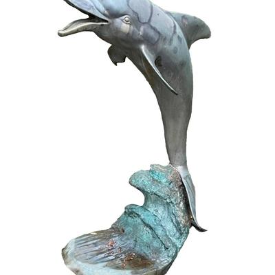 Oversize Outdoor Bronze Water Fountain Dolphin Statue