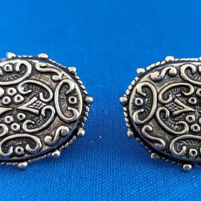 Vintage MCM cufflinks Oval Silver tone