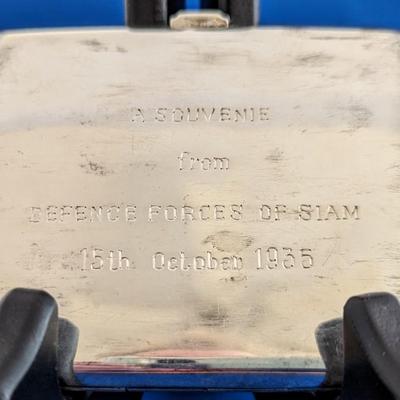 "Silver" Niello cigarette case from Siam (Thailand) Defence Forces of Siam 15 October 1935