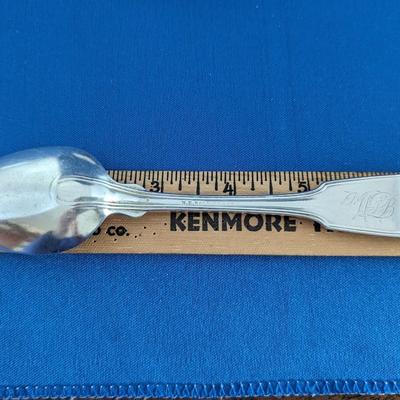 3 (three) RARE coin silver spoons Mono "WLB" for Washington Lafayette Baber (1824-1863) made by H.E. Baldwin New Orleans