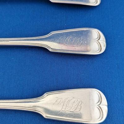 3 (three) RARE coin silver spoons Mono 