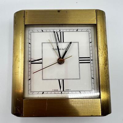 1274 Tiffany & Co. Brass Desk Clock