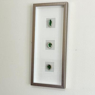Silver Framed 3 Piece Emerald Crystal Wall Decor