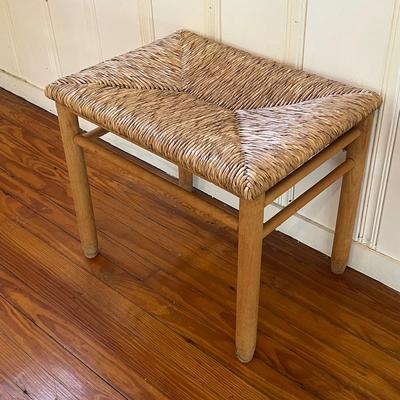 Pair (2) ~ Wood & Woven Rush Benches