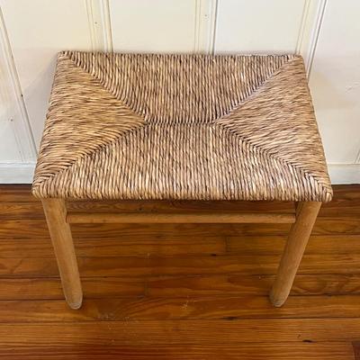 Pair (2) ~ Wood & Woven Rush Benches