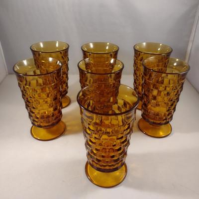 Whitehall by Colony Amber Iced Tea Glasses- 7 Pieces