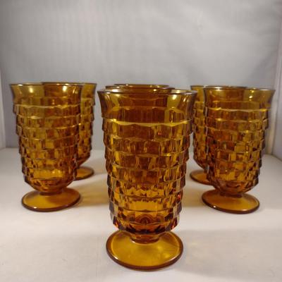 Whitehall by Colony Amber Iced Tea Glasses- 7 Pieces