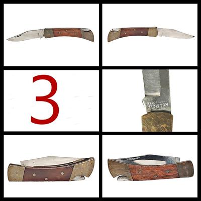 3 Vintage Pakistan Made Lock Blade Knives