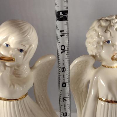 Pair of Atlantic Mold Ceramic Angel Figurines