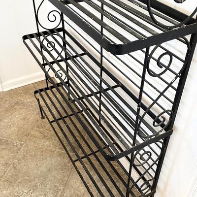 Heavy Black Iron Bakers Rack