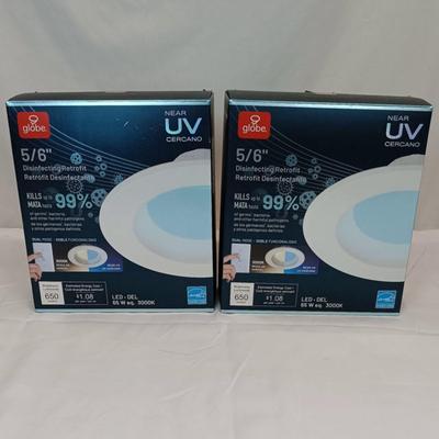Lot of 2 Globe Near UV Light 5/6" Retrofit Light Kits