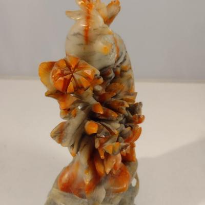 Carved Stone Peacock Design Figurine