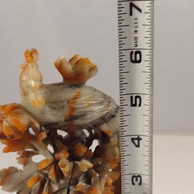 Carved Stone Peacock Design Figurine