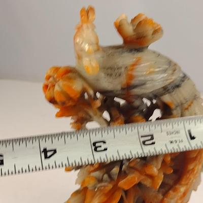 Carved Stone Peacock Design Figurine