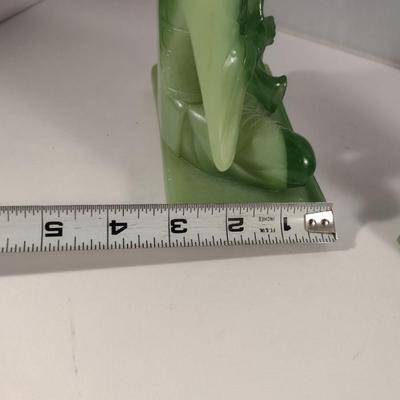 Vintage Pair of Faux Jade Asian Theme Thai Musicians Bookends- Wony Italy, Ltd.