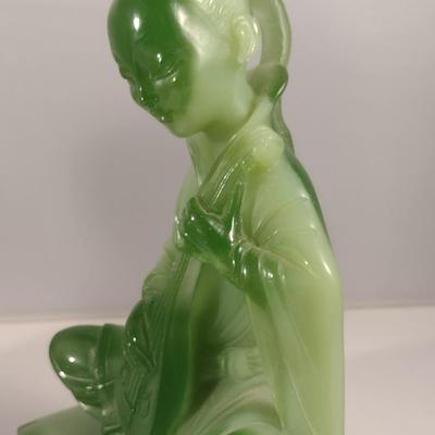 Vintage Pair of Faux Jade Asian Theme Thai Musicians Bookends- Wony Italy, Ltd.