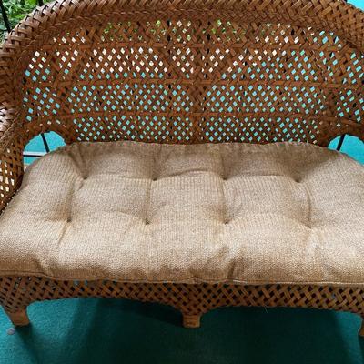 Wicker Loveseat with 2 cushions