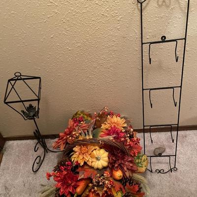 Fall decor and metal holder