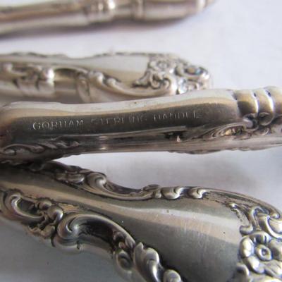 6 Vintage Gorham Melrose Pattern Sterling Handle Butter Knives, Nice!