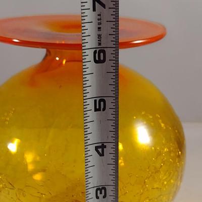 Crackle Finish Art Glass Vase