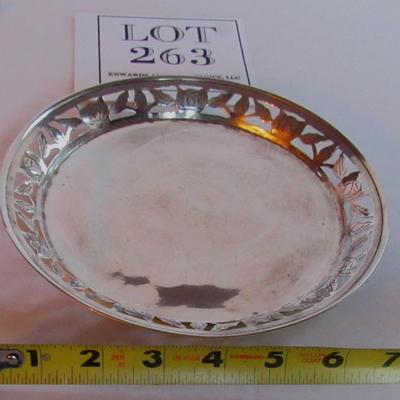 Vintage 925 Sterling Pierced Edge Tray, 7 1/2", 4 Ounces