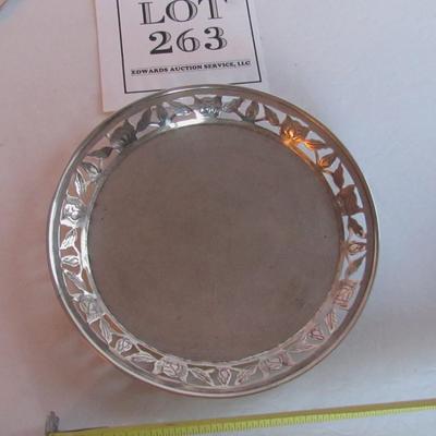 Vintage 925 Sterling Pierced Edge Tray, 7 1/2", 4 Ounces