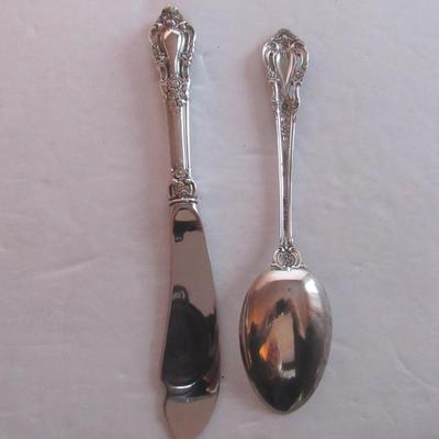 Vintage Lunt Sterling, Eloquence Pattern, Spoon and Fancy Butter Knife, Nice!