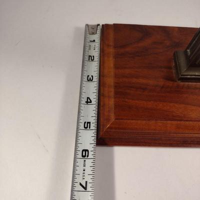 Hamilton Metal Armillary Design Table Top Clock with Wooden Base