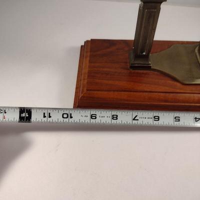 Hamilton Metal Armillary Design Table Top Clock with Wooden Base