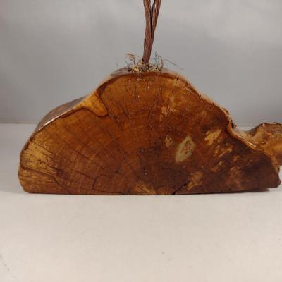 Wire Tree on Wooden Base
