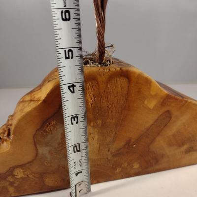 Wire Tree on Wooden Base